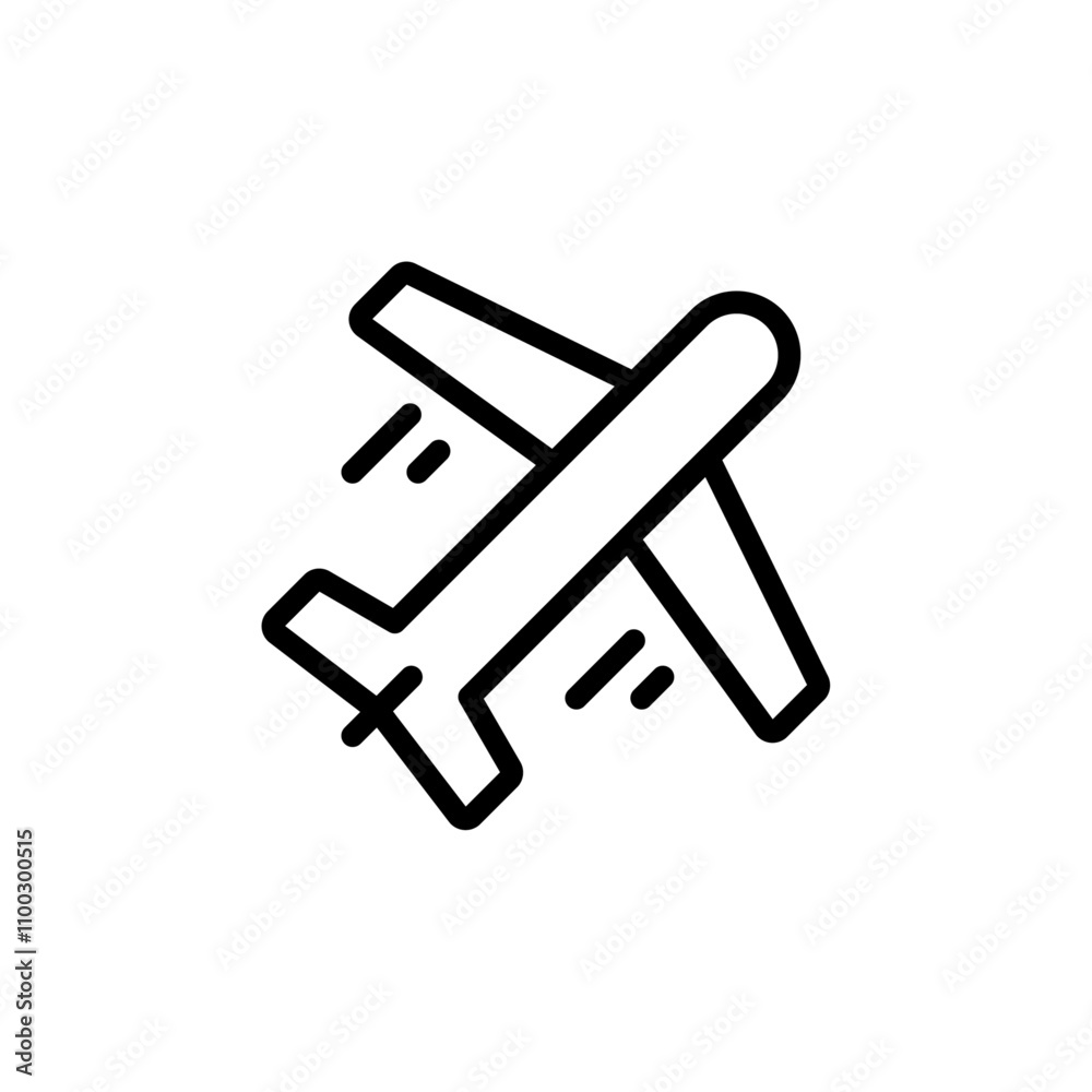 Aufkleber Plane icon Outline vector for web ui