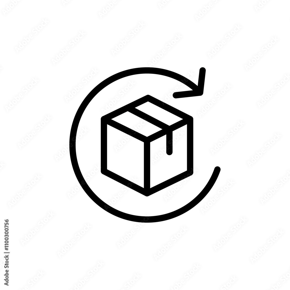 Aufkleber product return Box icon Outline vector for web ui