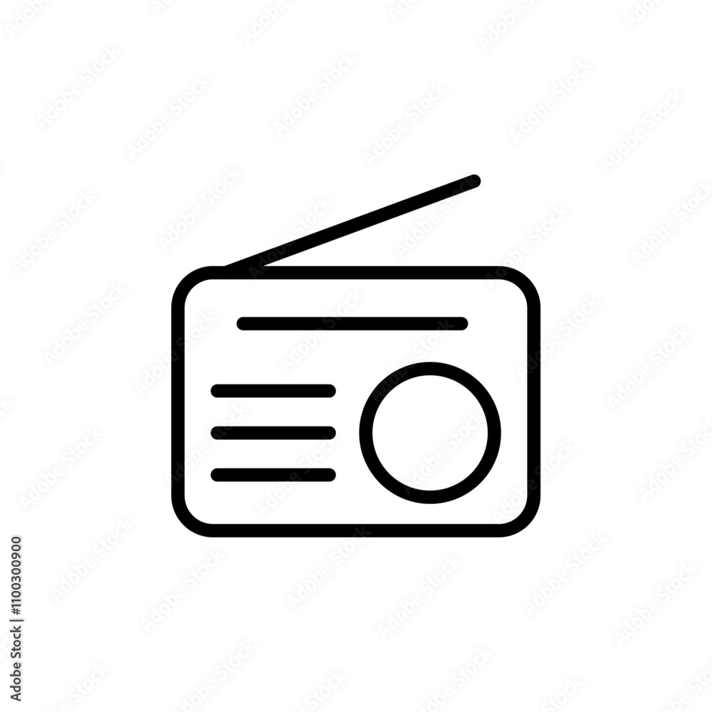 Poster radio icon outline vector for web ui
