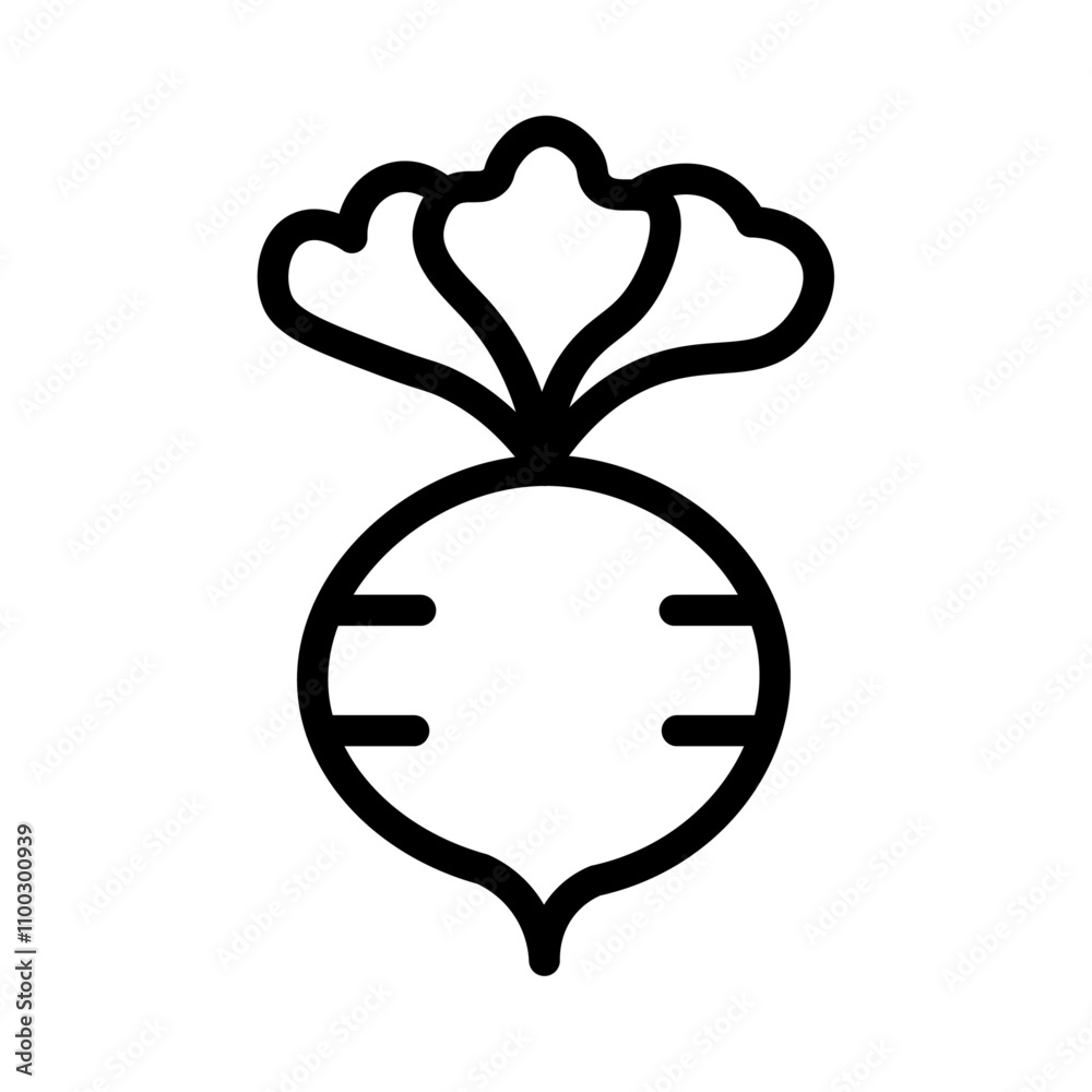 Poster radish icon Outline vector for web ui