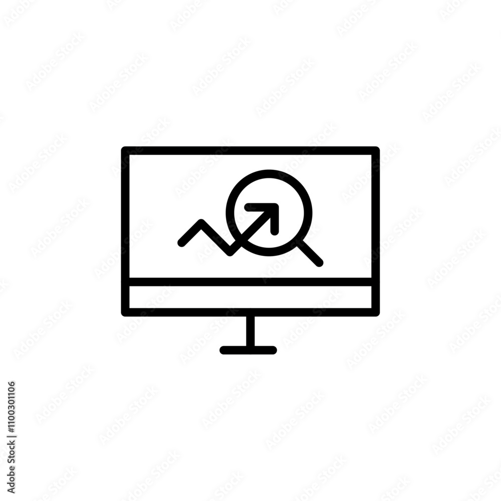 Poster researching information online icon outline vector for web ui