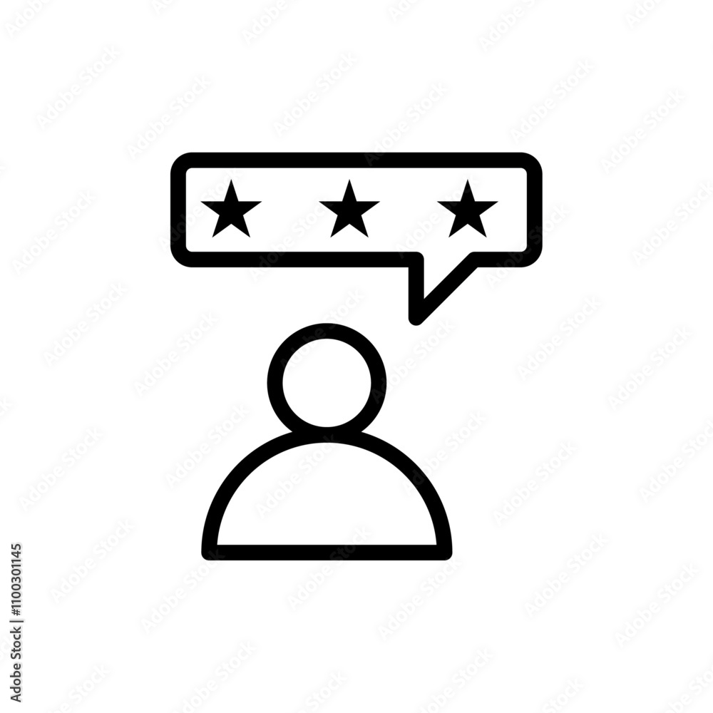 Poster review icon Outline vector for web ui