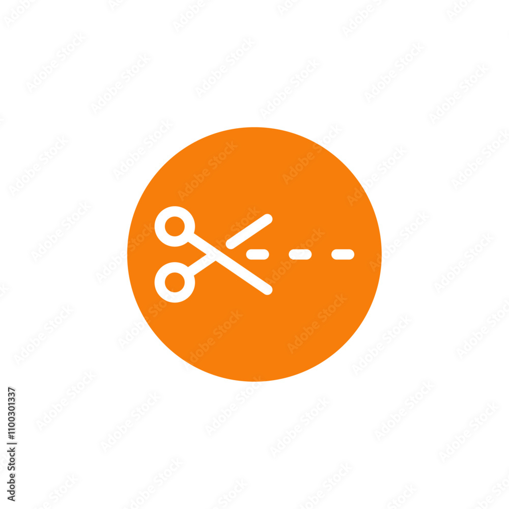Aufkleber Scissors trim cut icon Outline vector for web ui