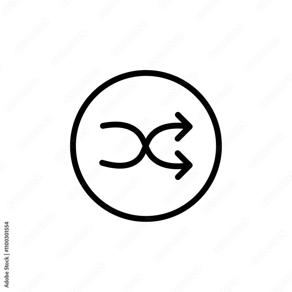Aufkleber Shuffle icon Outline vector for web ui