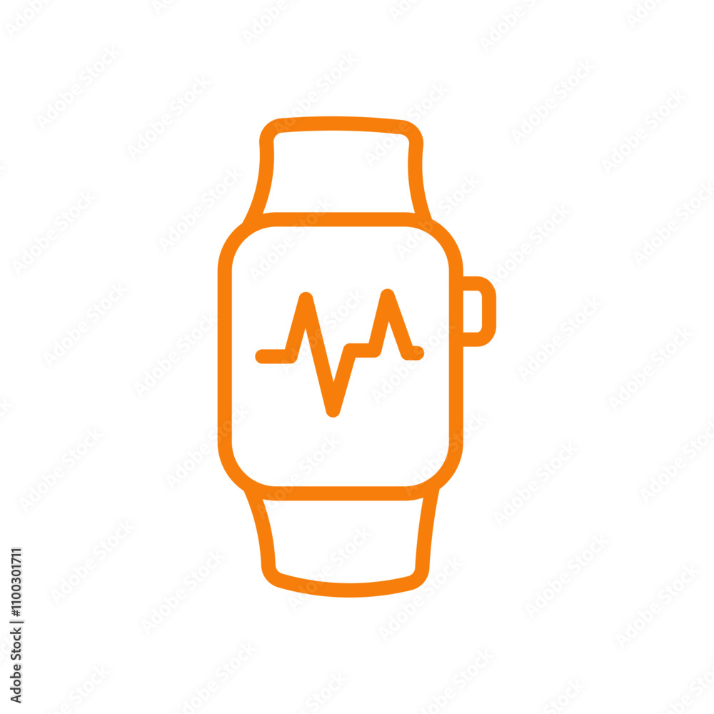 Poster Smart watch icon Outline vector for web ui