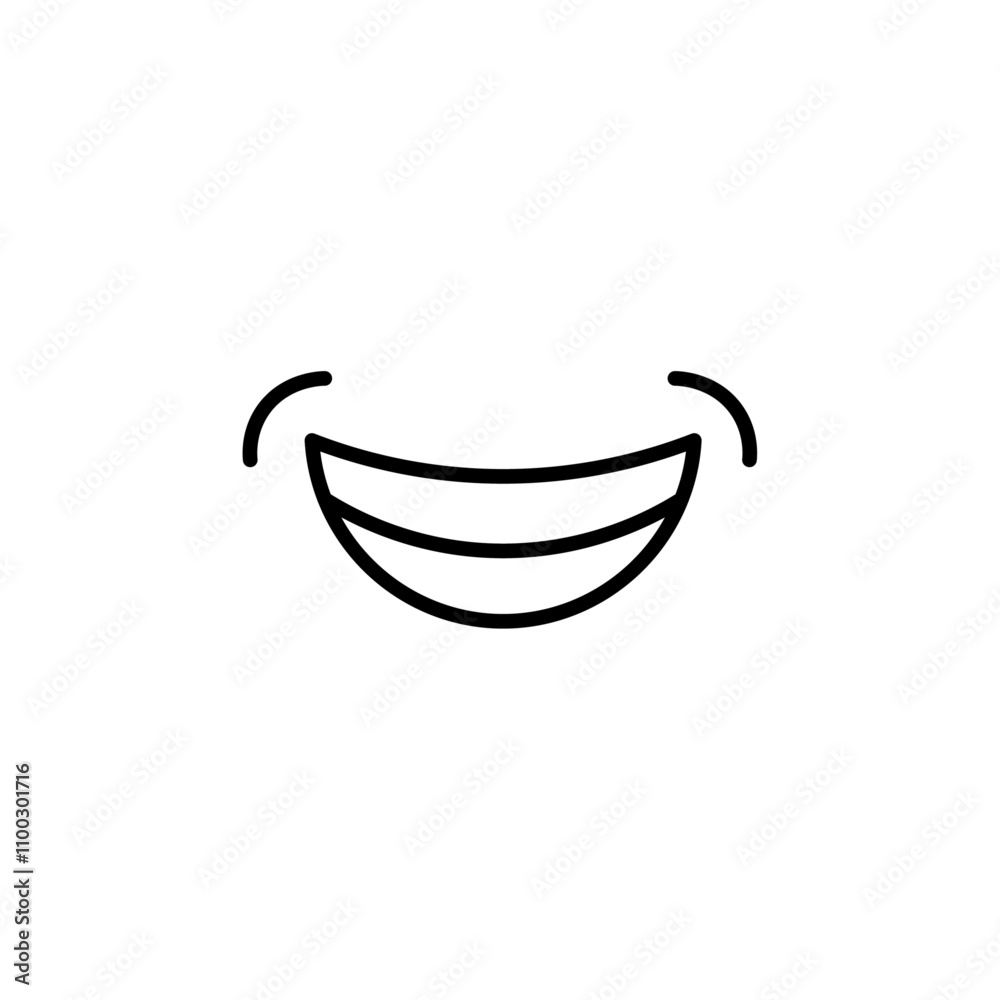 Poster smile with teeth icon Outline vector for web ui