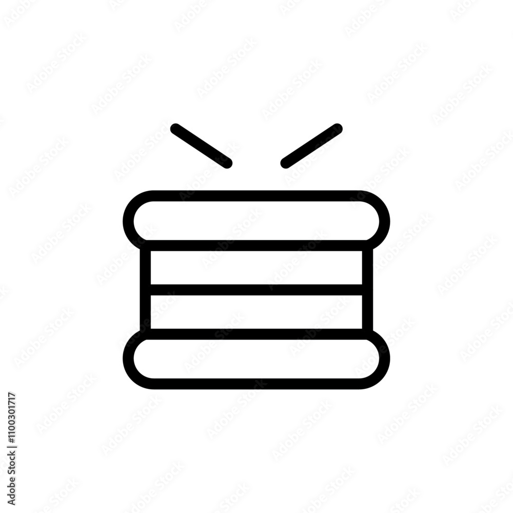 Aufkleber Snare Drum icon Outline vector for web ui