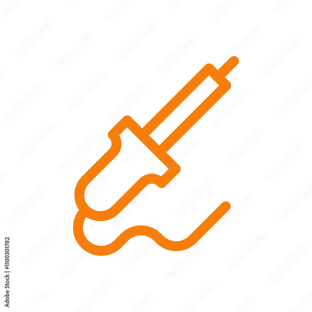 Poster soldering iron icon outline vector for web ui