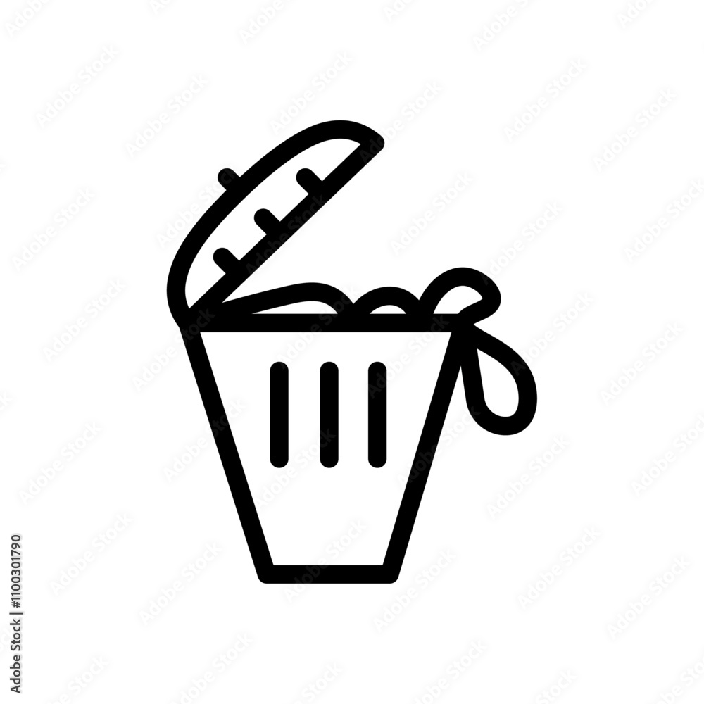 Poster Solid waste icon Outline vector for web ui
