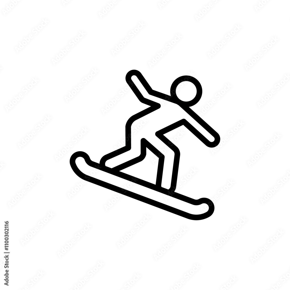 Poster surfing icon Outline vector for web ui