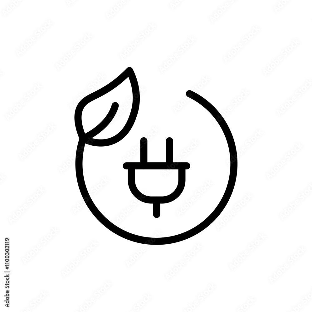 Poster sustainable ecological energy icon outline vector for web ui