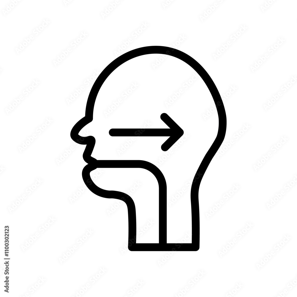 Aufkleber Swallowing reflex icon Outline vector for web ui