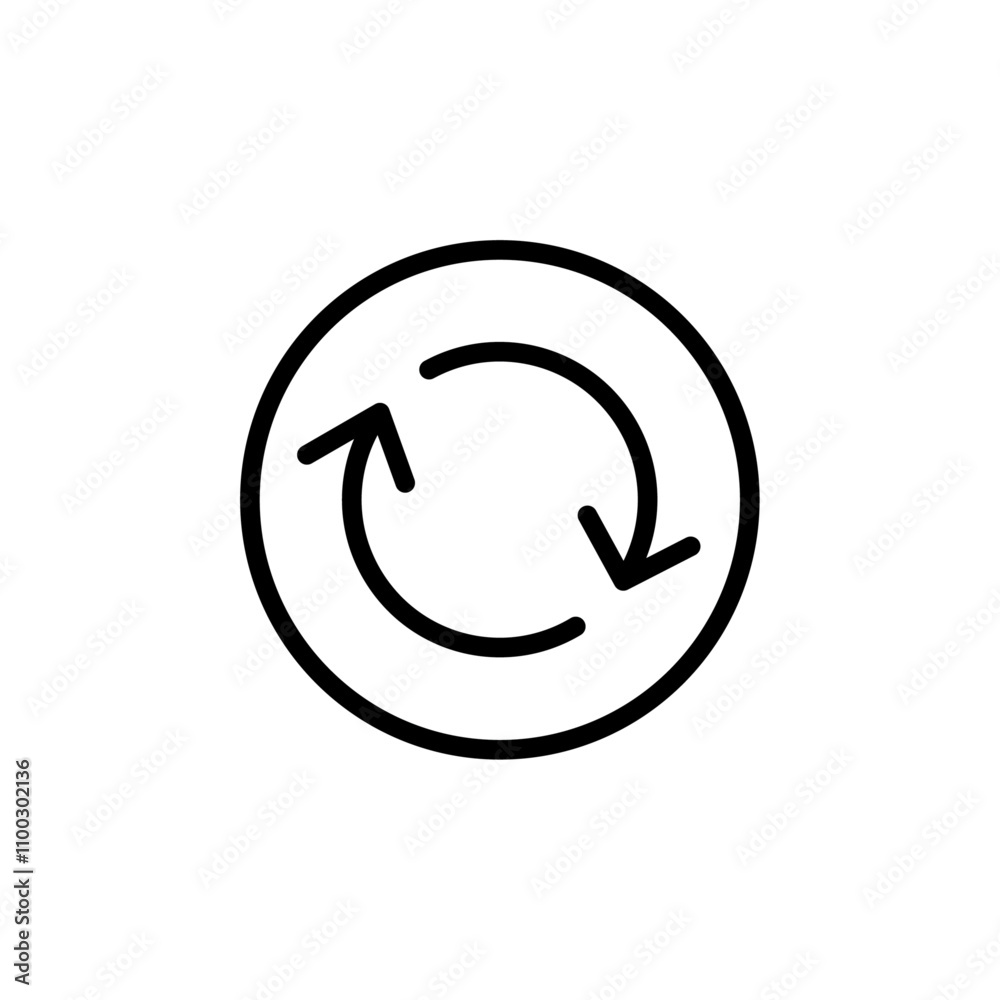 Poster Synchronization icon Outline vector for web ui