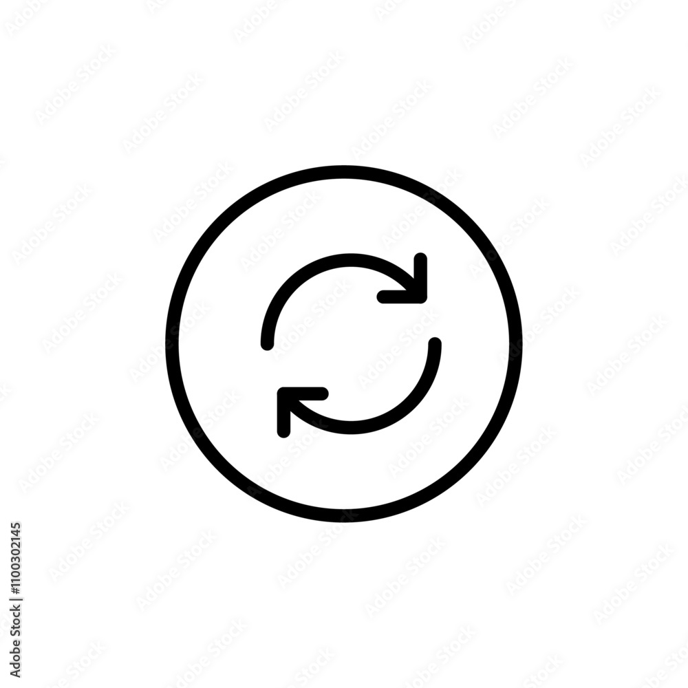 Poster Synchronization icon Outline vector for web ui