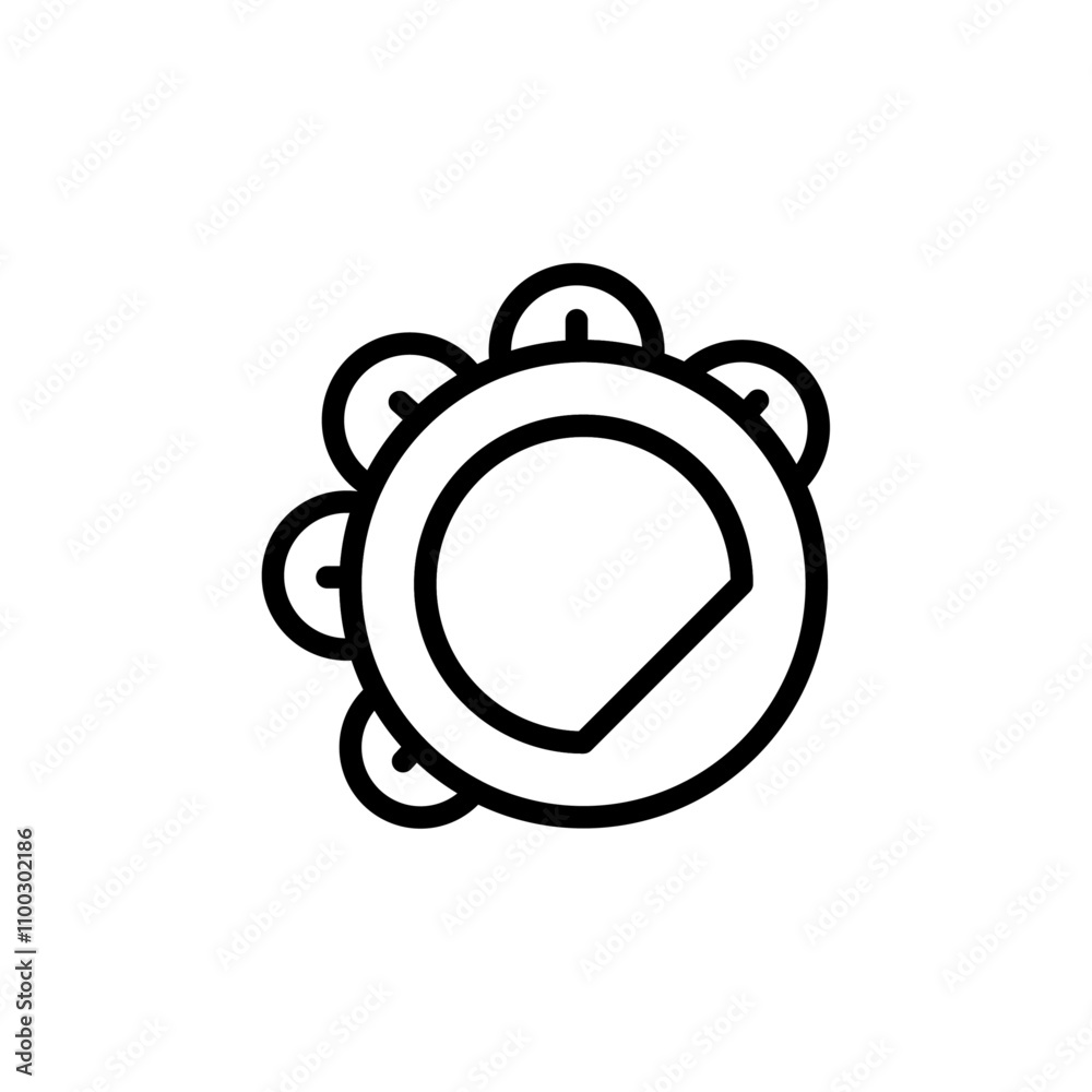 Poster Tambourine icon Outline vector for web ui
