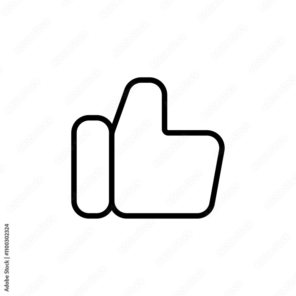 Aufkleber Thumbs Up icon Outline vector for web ui