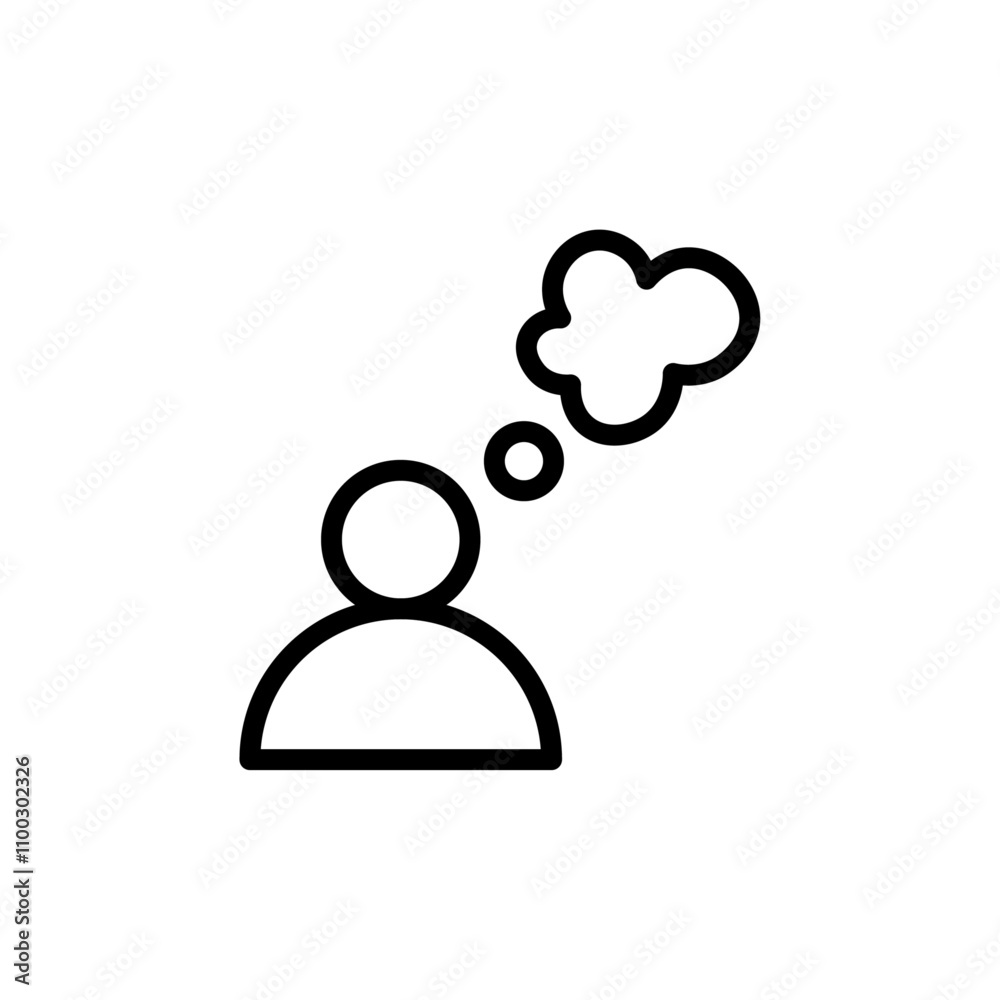 Aufkleber Thinking icon Outline vector for web ui