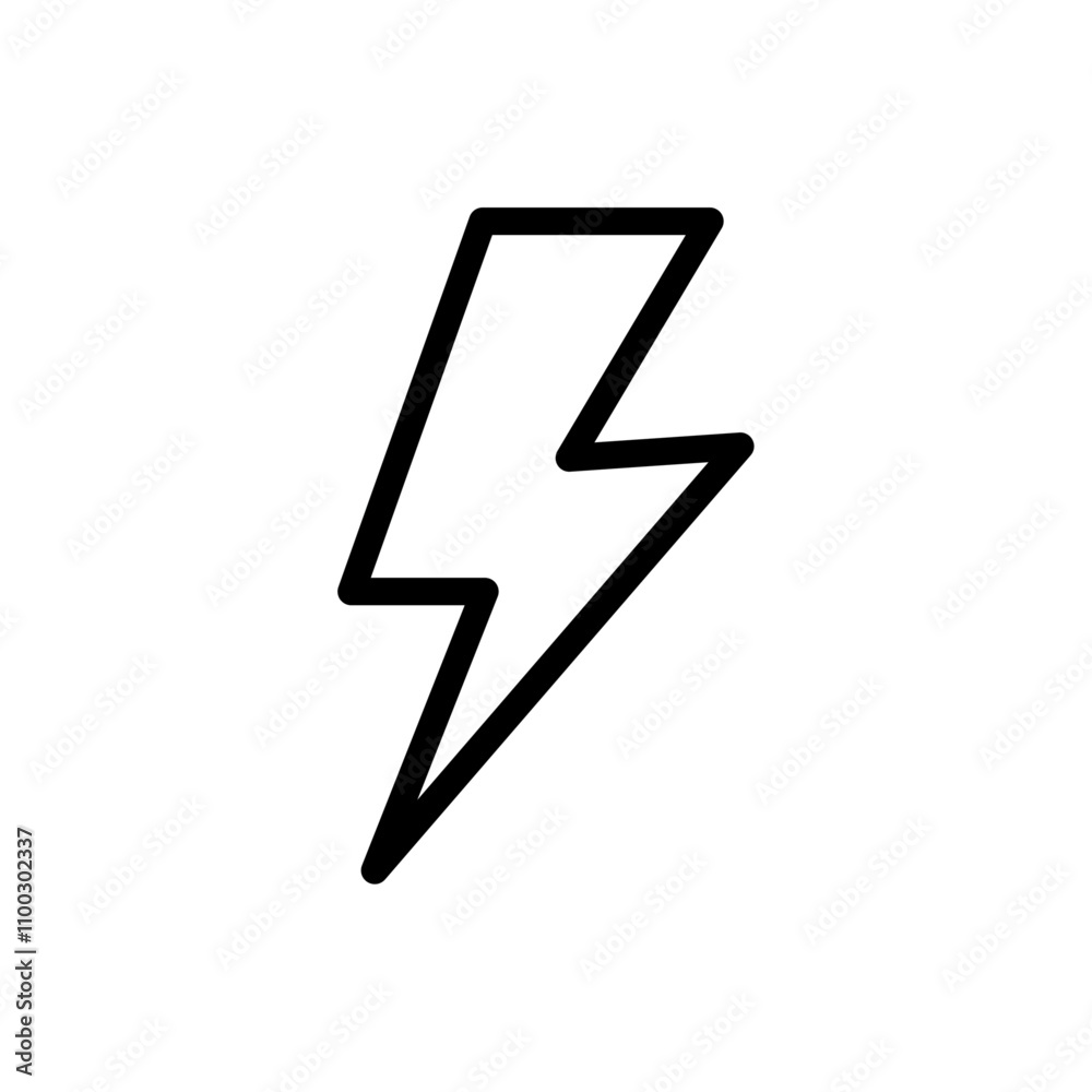Poster Thunder lightning icon Outline vector for web ui