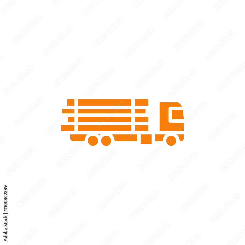 Poster timber truck icon outline vector for web ui
