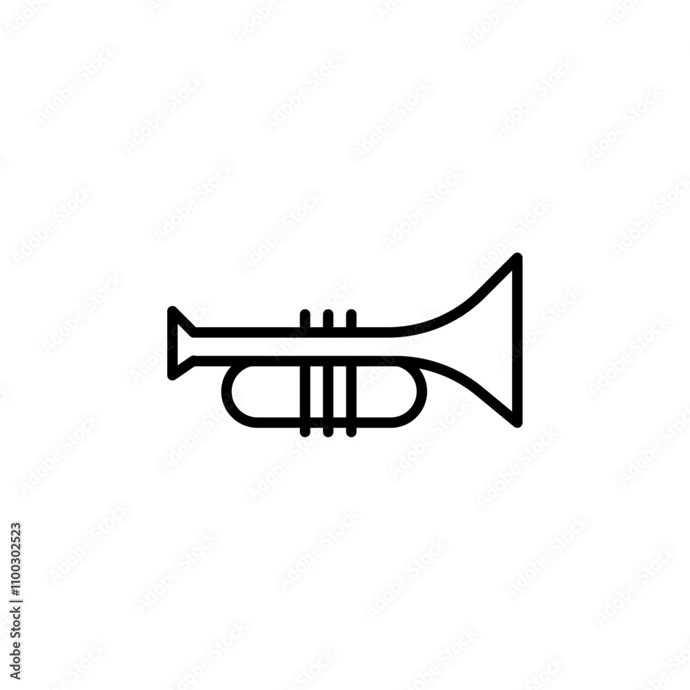 Poster Trumpet icon Outline vector for web ui