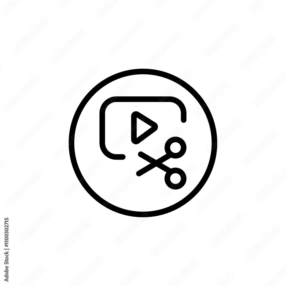 Aufkleber video Editor icon Outline vector for web ui