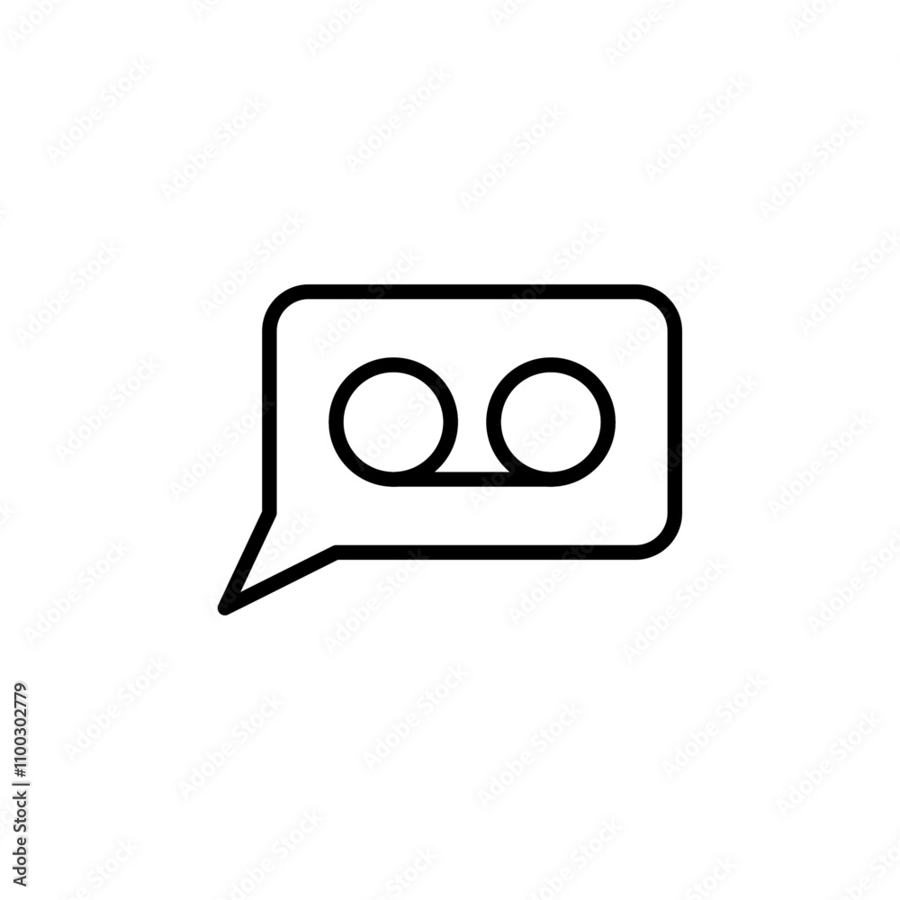 Poster voicemail icon outline vector for web ui