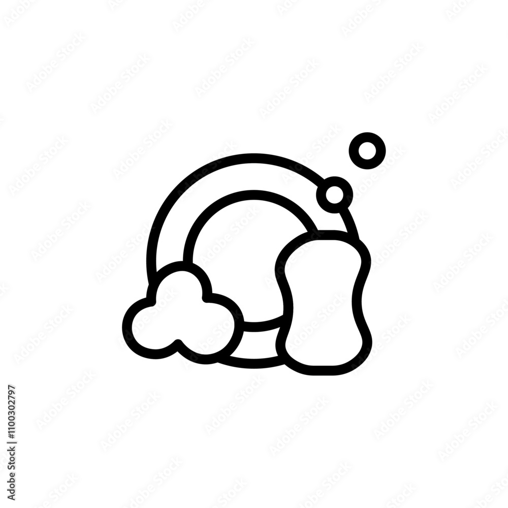 Poster washing plate icon outline vector for web ui