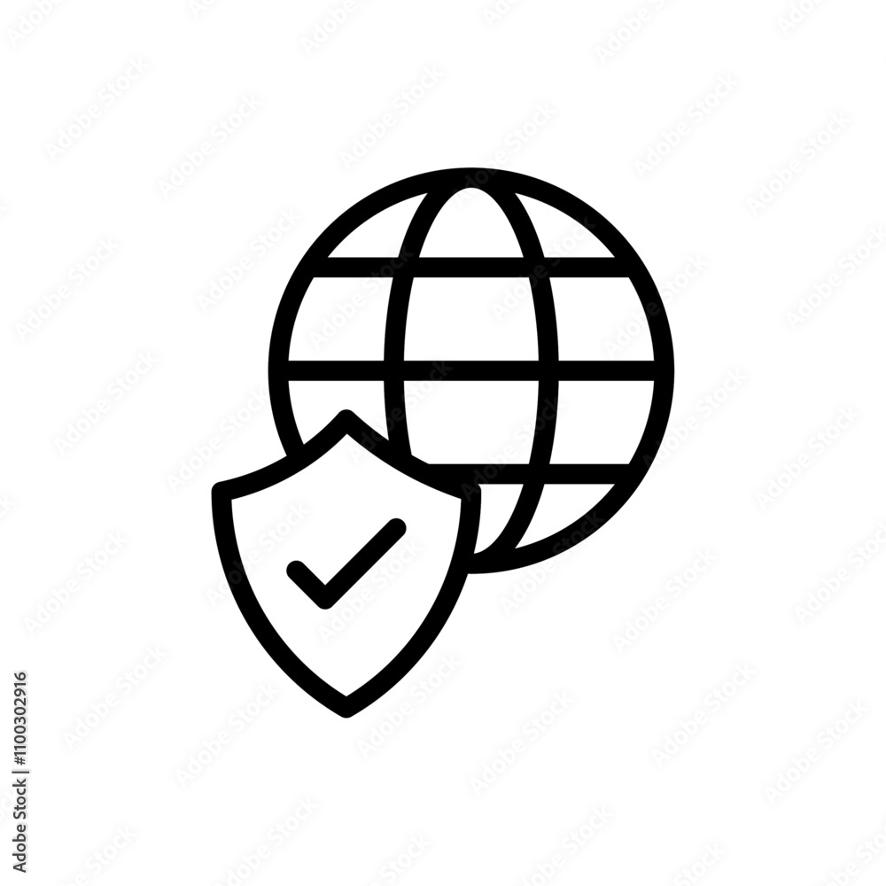 Poster web security icon outline vector for web ui