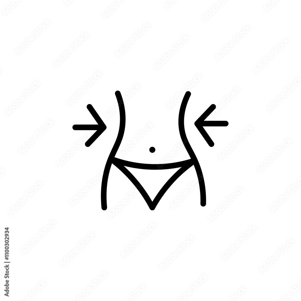 Aufkleber weight loss icon outline vector for web ui