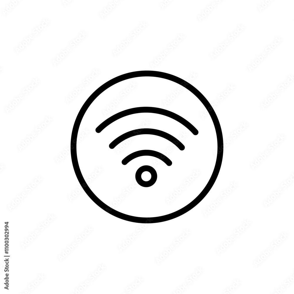 Poster Wifi icon Outline vector for web ui