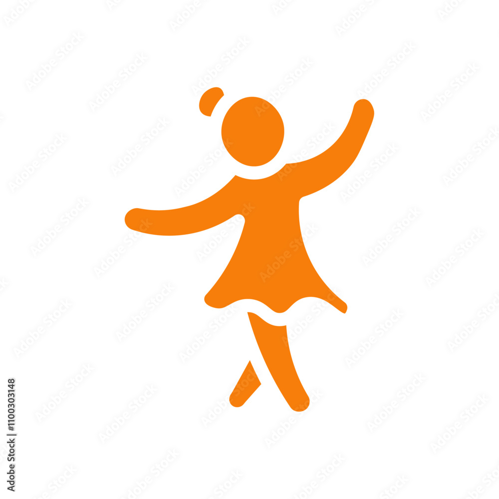Poster woman dancing icon outline vector for web ui