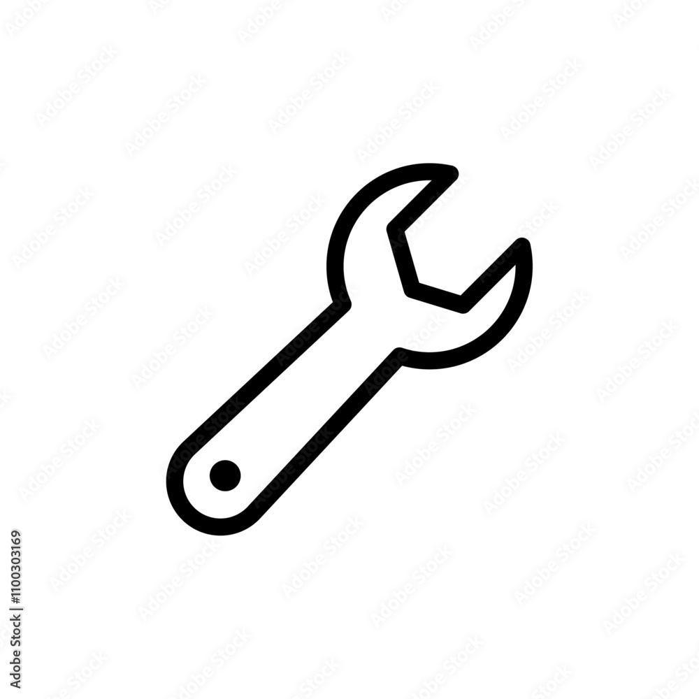 Poster Wrench icon Outline vector for web ui