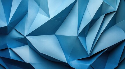 Obraz premium Abstract Geometric Background with Blue Paper Texture and Depth