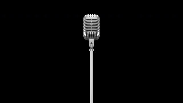 Easily drag and drop a 3D-rendered, loopable retro microphone on a transparent alpha channel background!