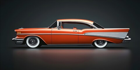 Vintage collector coupe with streamlined body (1957)