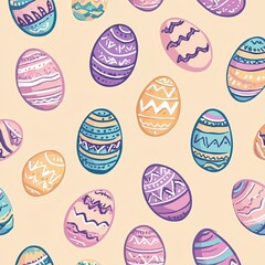 Colorful easter egg pattern on pastel background celebrating holiday traditions
