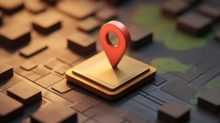 Location icon. 3d map icon