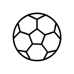 Fototapeta premium Simple Line Interface Soccer Ball Icon in Black and White