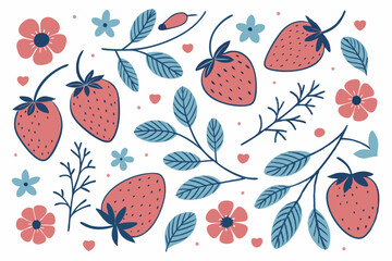 strawberry seamless pattern