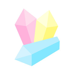 Pastel delicate crystals. Vector simple color flat illustration.