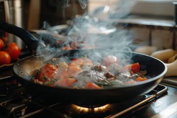 Beef served with vegetables