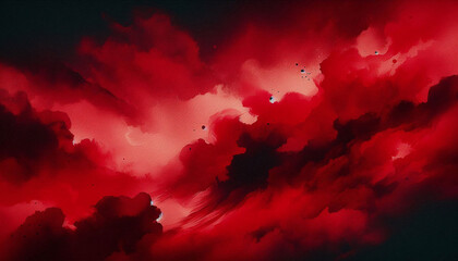 Red watercolor background, dark red color gradient, red texture, red color background. Generative AI.