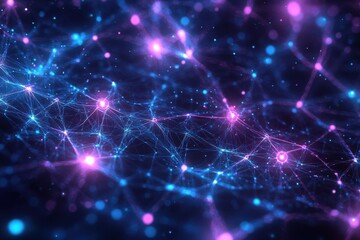 Fototapeta premium A blue and purple galaxy of stars and dots