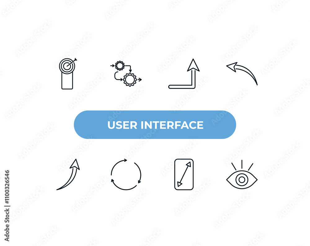 Poster fully editable outline icon collection from user interface concept. thin line icons set such as arch