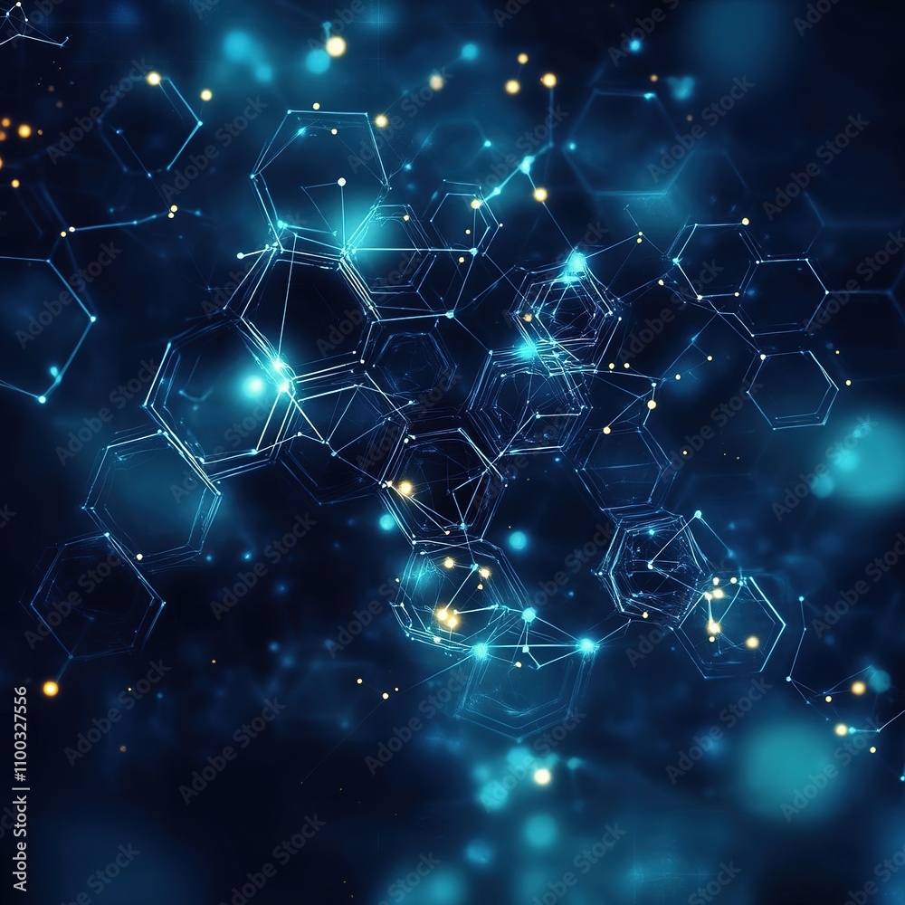 Poster digital evolution abstract technology patterns in a virtual environment science concept futuristic v