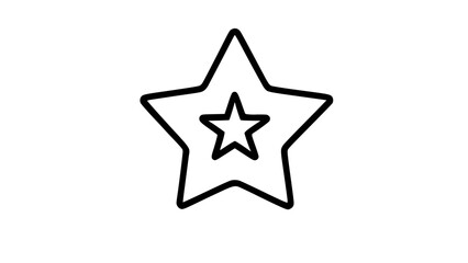 Obraz premium Lovely icon of a star drawn in black on a white background.