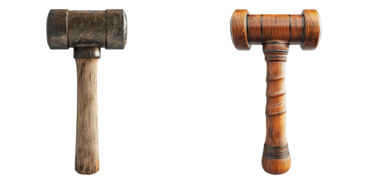 Drop hammer isolated on transparent background, Set of