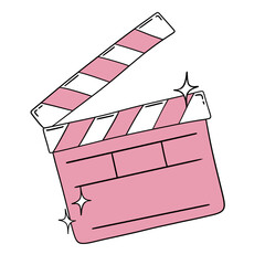 Illustration of pink movie clapboard