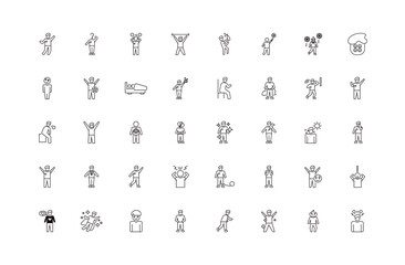 fully editable outline icon collection from feelings concept. thin line icons set such as beautiful human, curious human, amazing human, horrible frustrated