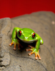 Naklejka premium red eyed tree frog